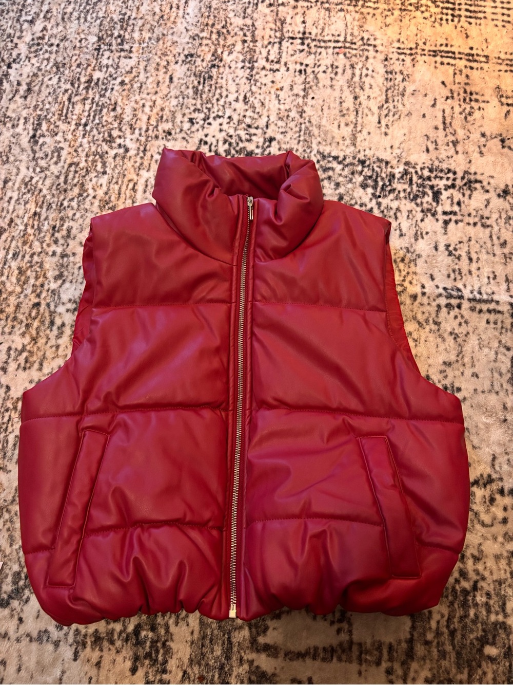 Puffer Vest - Red Sleeveless Jacket
